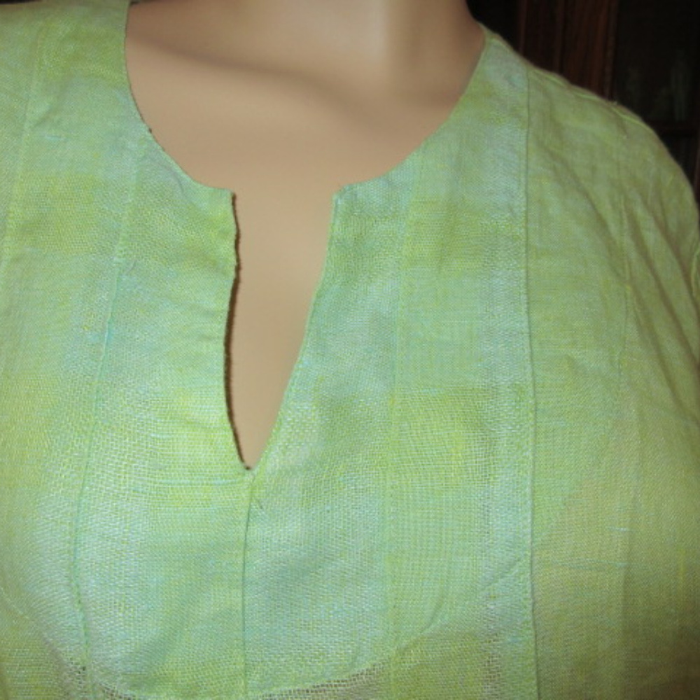 FLAX DRESS TOP TUNIC Lime Mint Medium NWOT
